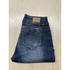 Hydraulic Jeans Shorts Dailey Low Rise Zip Fly Denim Medium Wash Blue Womens 5/6